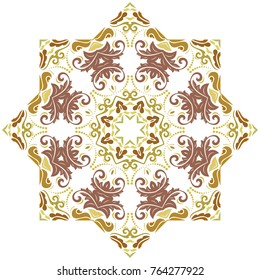 Elegant vector ornament in classic style. Abstract traditional pattern with oriental elements. Classic colored round vintage pattern