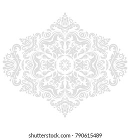 Elegant vector ornament in classic style. Abstract traditional pattern with oriental elements. Classic light silver vintage pattern