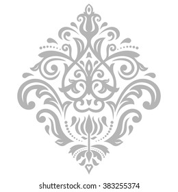 Elegant vector ornament in the style of barogue. Abstract traditional silver pattern with oriental elements