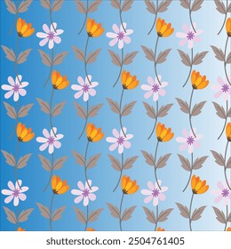 Elegant vector pattern featuring seamless 2-flower designs in yellow and white. Perfect for backgrounds, textiles, and charming designs.