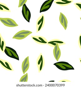 Elegant vector pattern with green foliage, ideal for summer textiles, wallpapers, and wrapping papers, blending art and nature.
