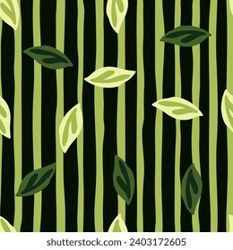Patrón vectorial elegante con follaje verde, ideal para textiles de verano, papel pintado y papel de envoltura, mezcla de arte y naturaleza.