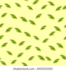 Patrón vectorial elegante con follaje verde, ideal para textiles de verano, fondos de pantalla y papeles de envoltura, mezclando arte y naturaleza.