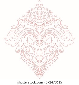 Elegant vector pink ornament in classic style. Abstract traditional pattern with oriental elements, Classic vintage pattern.