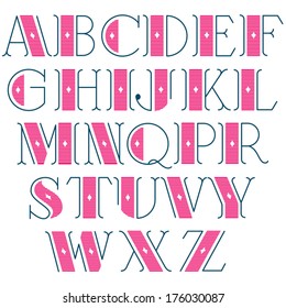 Elegant vector retro font
