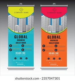 Elegant Vector Roller Banner for Elevated Brand Promotion and Event Showcases with Captivating Visuals and Elegant Typography.