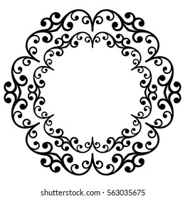 Elegant vector round black ornament in classic style. Abstract traditional pattern with oriental elements, Classic vintage pattern.