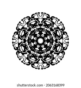 Elegant vector round ornament in the style of barogue. Abstract traditional pattern with oriental elements