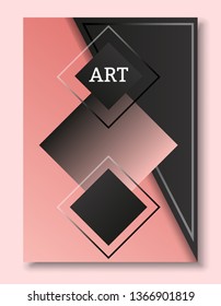 Elegant vector set of banner background, template photo in coral black color. Can be use for mobile app, coupon, gift card, landing page, website,  poster, flyer,  smartphone template, web design.