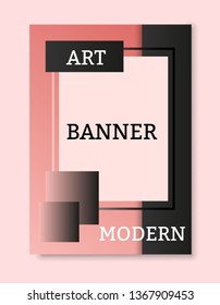 Elegant vector set of banner background, template photo in coral black color. Can be use for mobile app, coupon, gift card, landing page, website,  poster, flyer,  smartphone template, web design.