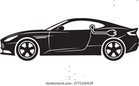 Elegant vector silhouette of a front engine 12 cylinder luxury grand tourer with a timeless sweeping profile.