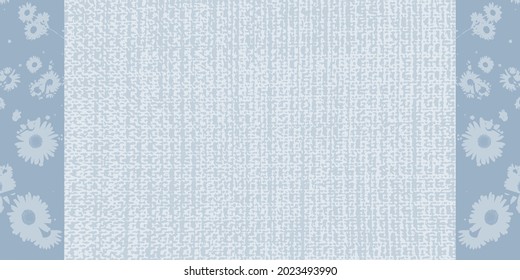 Elegante vectorial suave fondo combinado azul con la textura del apareamiento o la burlap. Fondo abstracto con contornos florales en tonos pastel. Plantilla de AUnusual para su diseño.