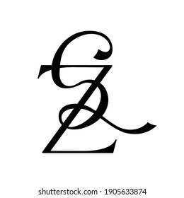 Elegant vector SZ logo. Black and white logo. Letter logo.