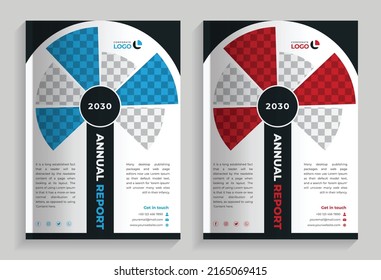 Plantilla vectorial elegante para folletos, volante, portada, informe, catálogo, diseño de plantillas de diseño de portada de libros con formas abstractas