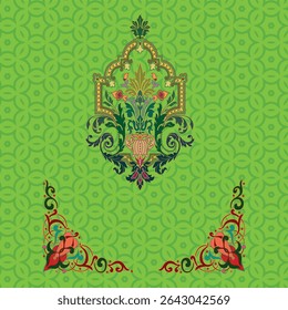 Elegant vector with Tibetan luxury patterns, ornate retro corners, swirling floral elements, and classic abstract styling for premium backgrounds.