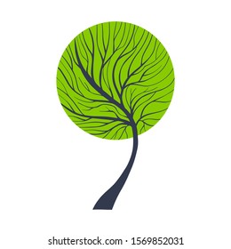Elegant Vector Tree. Eco and Health Concept. Nature Illustration. EPS 8