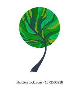 Elegant Vector Tree. Eco and Health Concept. Nature Illustration. EPS 8