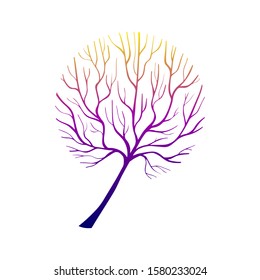 Elegant Vector Tree. Magic Purple Nature Illustration. EPS 10
