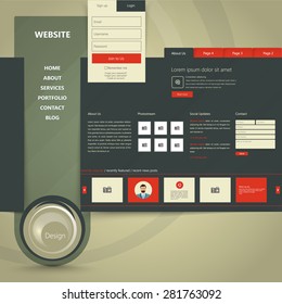 Elegant Vector WebSite Design, Template.