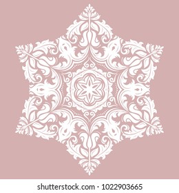 Elegant vector white ornament in classic style. Abstract traditional pattern with oriental elements. Classic vintage pattern