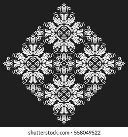 Elegant vector white ornament in classic style. Abstract traditional pattern with oriental elements, Classic vintage pattern.