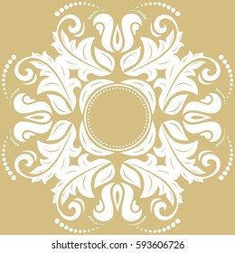 Elegant vector white ornament in classic style. Abstract traditional pattern with oriental elements, Classic vintage pattern