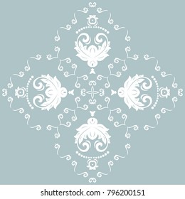 Elegant vector white ornament in classic style. Abstract traditional pattern with oriental elements. Classic vintage pattern
