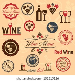 Elegant Vector Wine Labels Collection.