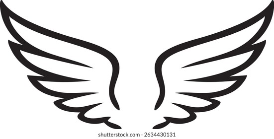 Elegant Vector Wings Simple Design Element