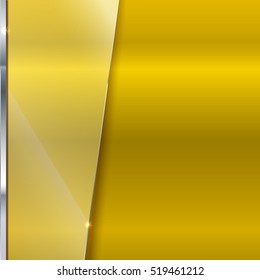 Elegant vector yellow background with glass banner. Color polished texture with highlights and glow on the background. Vector editable texture, easy to change size