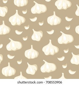 Elegant vegetable garlic seamless pattern