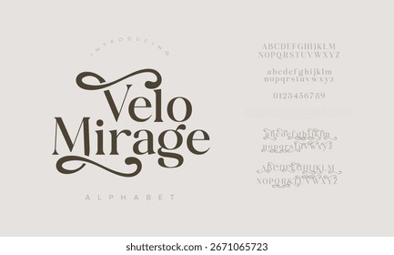 Elegant Velo Mirage Decorative Alphabet Font with Swash Details