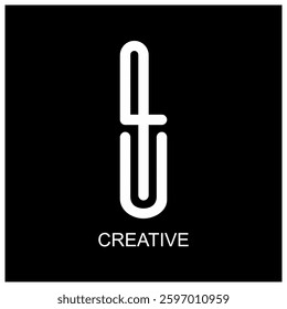Elegant vertical EP letter logo vector, product abbreviation design.
