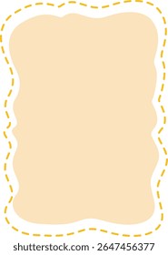 Elegant vertical label with soft peach fill and wavy stitched edges, perfect for classic packaging, invitations, or premium decorative elements.