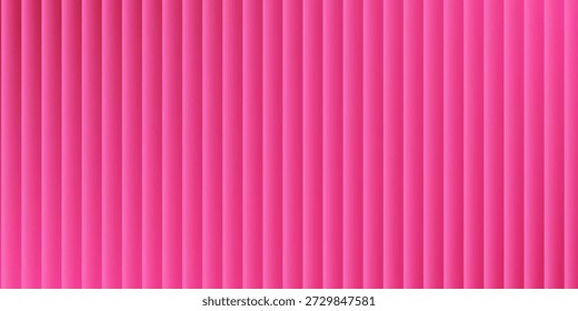 Elegante vertikale gerippte Textur mit einem Farbverlauf von heißem Rosa auf der linken Seite, immer heller rosa Pastellfarben