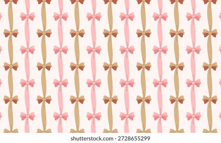 Elegant Vertical Ribbon Stripe Pattern for Feminine Fabric and Gift Wrap 