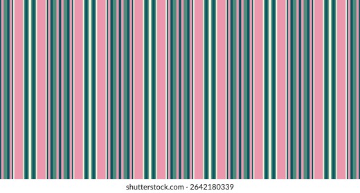 Elegant vertical stripes in pink, teal, and gray create a sophisticated pattern perfect for textile design, website backgrounds, or stationery.