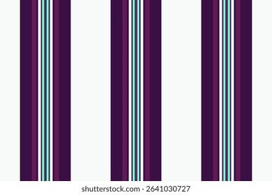 Elegant vertical stripes in purple, teal, and white create a sophisticated and modern pattern.