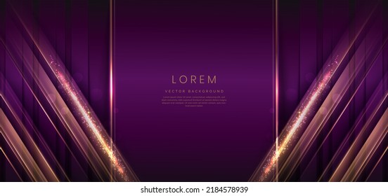 Elegant vertical violet luxury background with diagonal lighting effect and sparkling with copy space for text. Template premium award design. Vector illustration