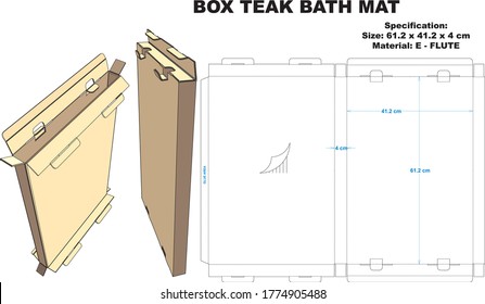 elegant and very strong bath mat packaging box.  vector layout