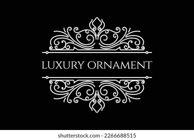 Elegant Victorian Ornament Border Frame Royal Badge Emblem Stamp Label Logo Design Vector