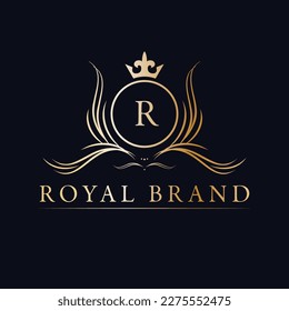 Elegant Victorian royal brand logo featuring a classic luxury design with a regal crown. A timeless logotype perfect for premium branding, fashion, and upscale businesses.