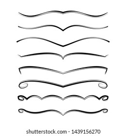 Elegant  vignettes, made in vector. Isolated on the background.Unique swirl borders and dividers for your design.
