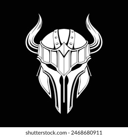 Elegant viking helmet illustration vector