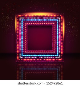 Elegant vinous background with shiny frame and place for Your text. Vector illustration.