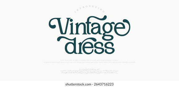 Elegant vintage alphabet beauty logo font. Classic beautiful Modern luxury Serif Letter Minimal Fashion. Typography decoration logotype fonts, wedding, logos. vector illustration
