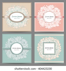 Elegant vintage background with a floral garland for your invitation, flyer or greetings card. Magnolia garland vector background.