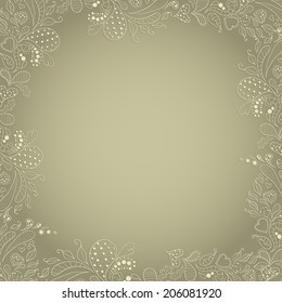 Elegant vintage background with a Lacy pattern of hearts and points from the hands drawing