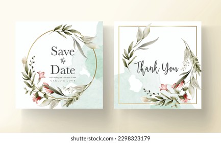 elegant vintage bohemian floral invitation card template