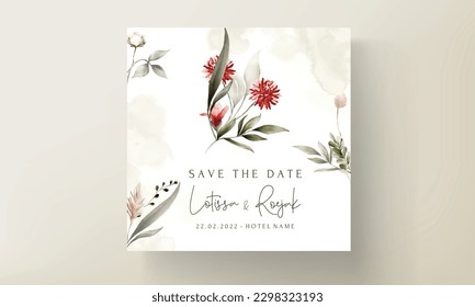 elegant vintage bohemian floral invitation card template